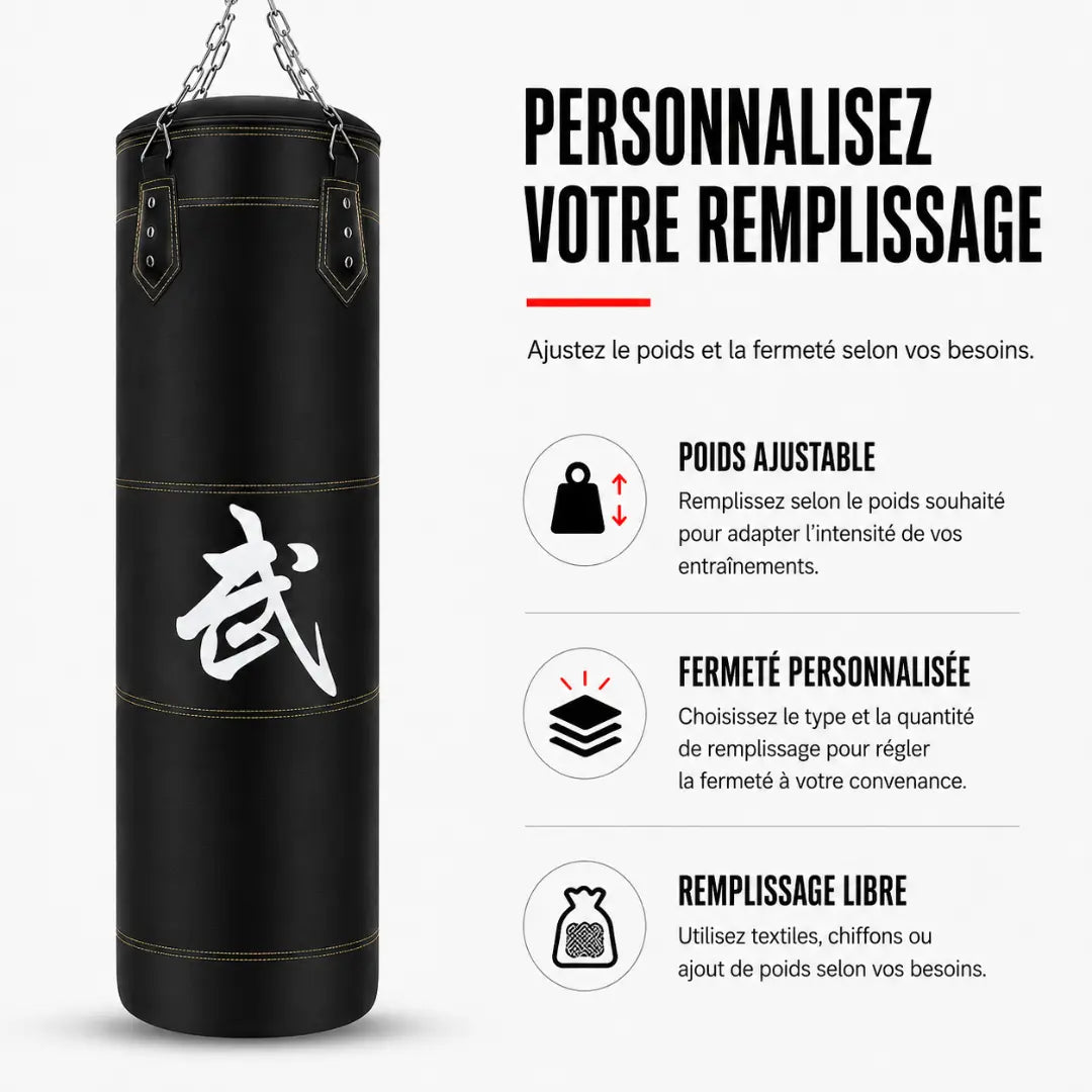Sac de Frappe Cuir PU 100 cm MaisonDuBoxeur