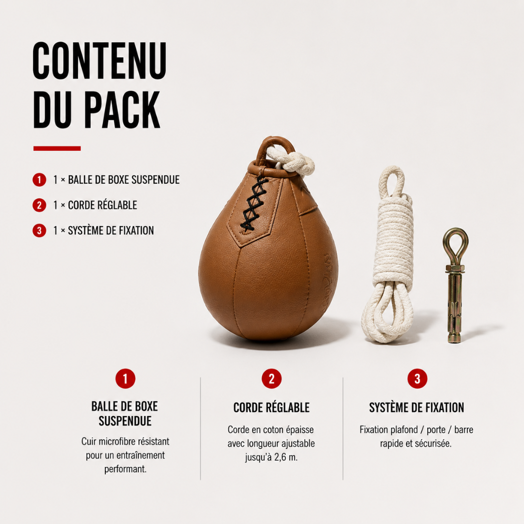 Punching Ball Suspendu Cuir Microfibre 1 kg MaisonDuBoxeur