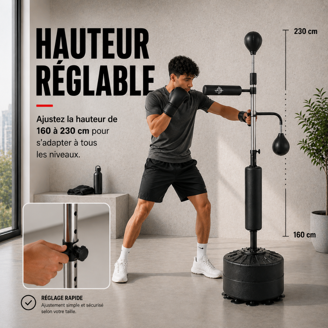 Punching Ball sur Pied 2 Poires 360° MaisonDuBoxeur