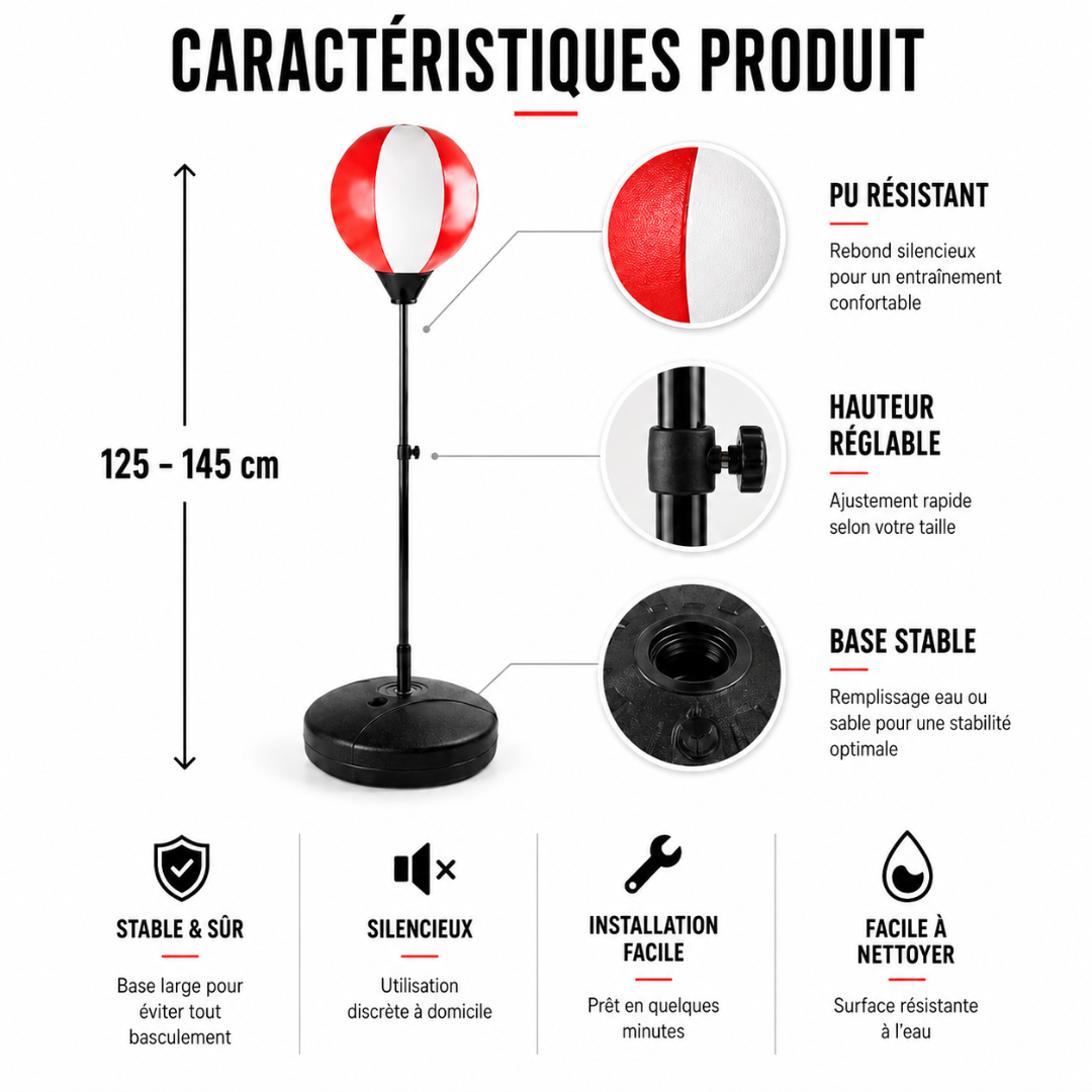 Punching Ball Enfant sur Pied 125 cm MaisonDuBoxeur