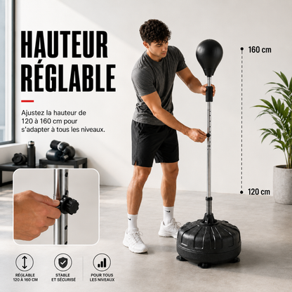 Punching Ball sur Pied Réglable – Ressort MaisonDuBoxeur