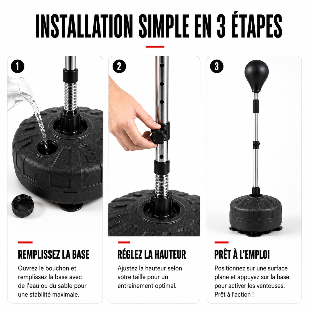 Punching Ball sur Pied Réglable – Ressort MaisonDuBoxeur