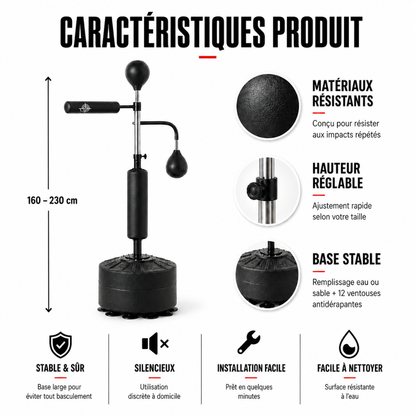 Punching Ball sur Pied 2 Poires 360° MaisonDuBoxeur