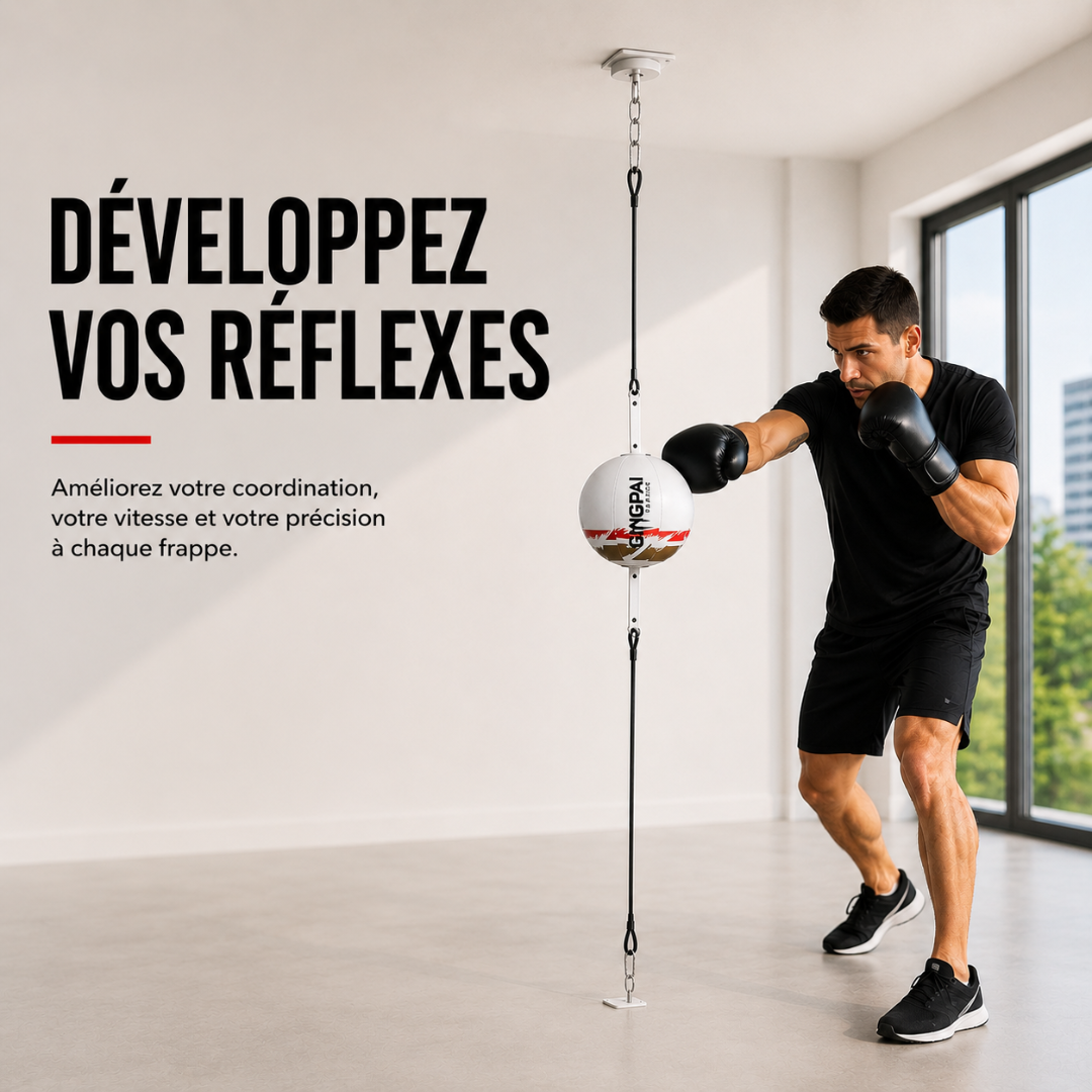 Ballon de Vitesse Rond – Double Élastique MaisonDuBoxeur