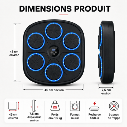 Machine de Boxe Murale Bluetooth 9 Modes MaisonDuBoxeur