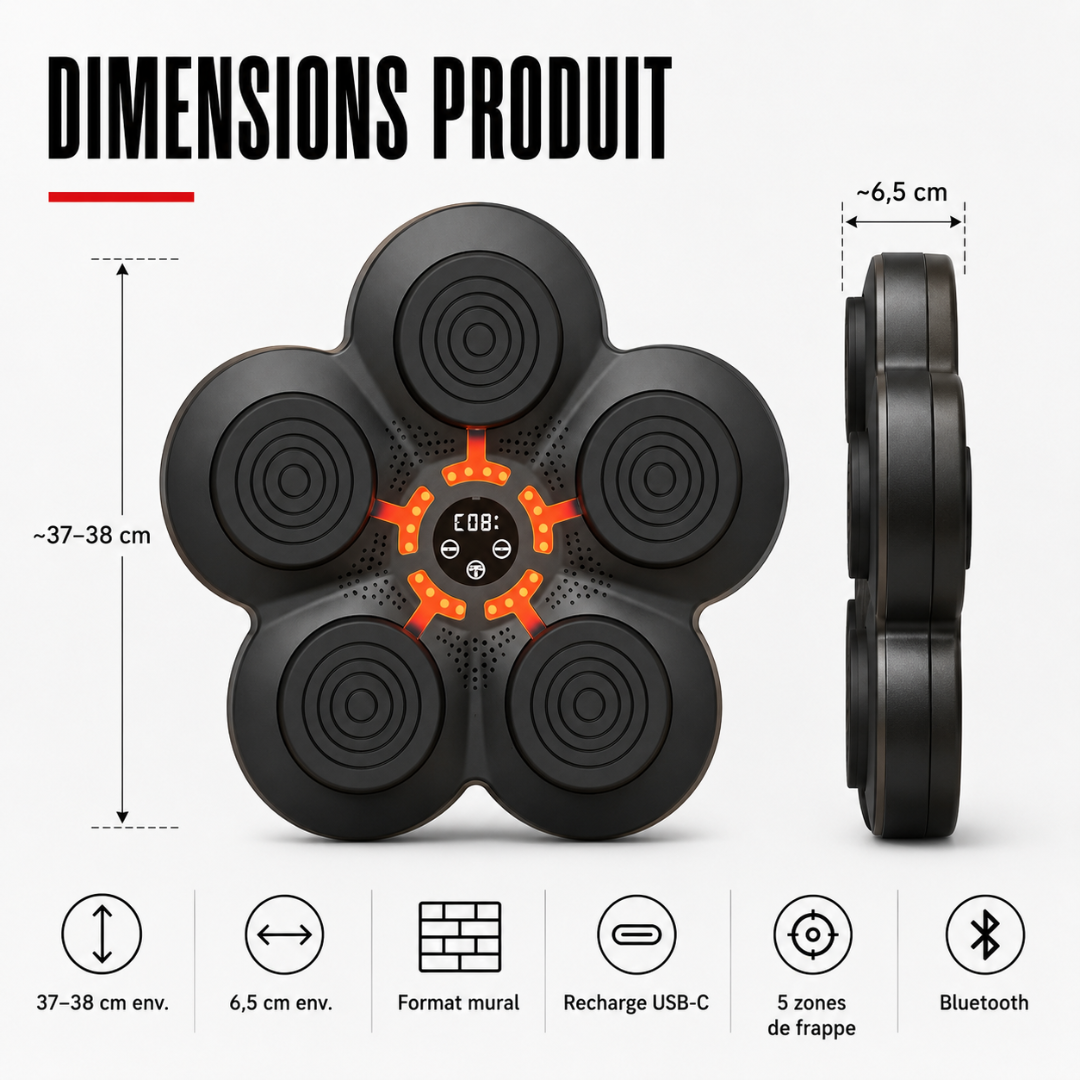 Machine de Boxe 6 Cibles Bluetooth MaisonDuBoxeur