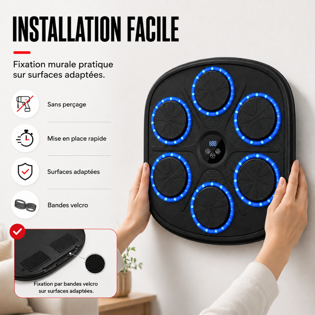 Machine de Boxe Murale Bluetooth 9 Modes MaisonDuBoxeur