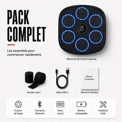 Machine de Boxe Murale Bluetooth 9 Modes MaisonDuBoxeur