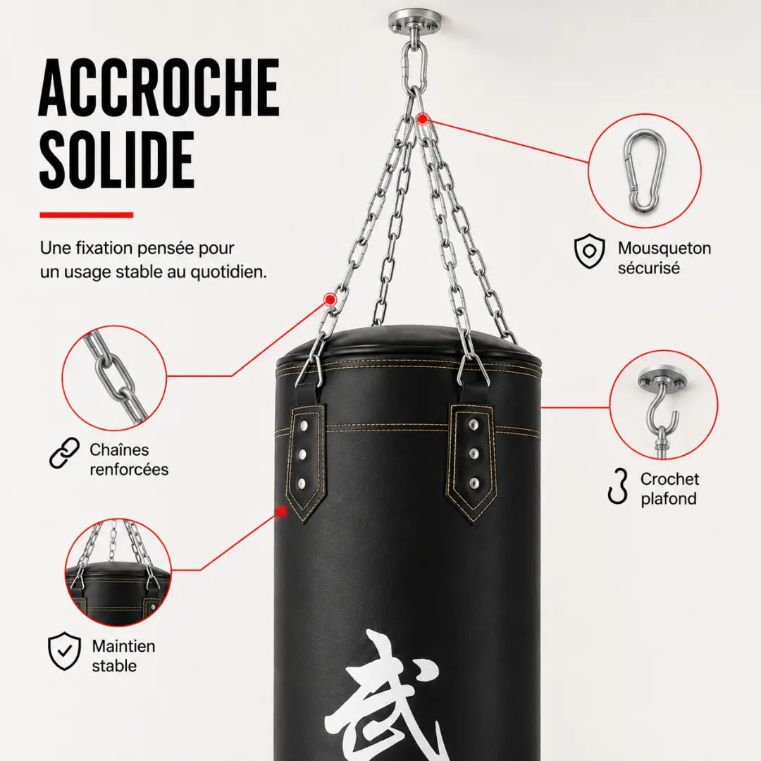 Sac de Frappe Cuir PU 100 cm MaisonDuBoxeur
