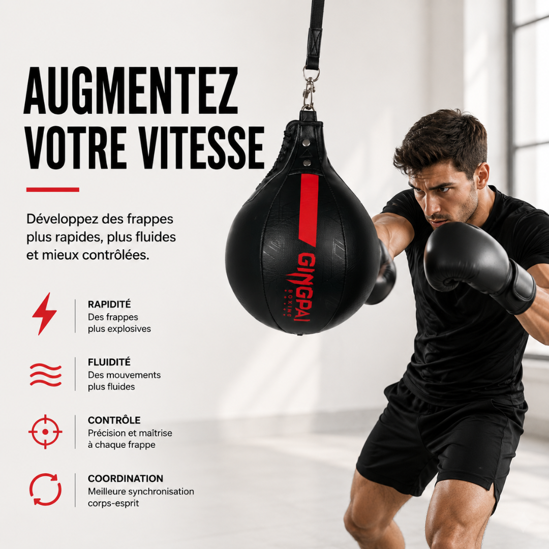 Poire de Vitesse Cuir PU Rebond Rapide MaisonDuBoxeur