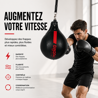 Poire de Vitesse Cuir PU Rebond Rapide MaisonDuBoxeur