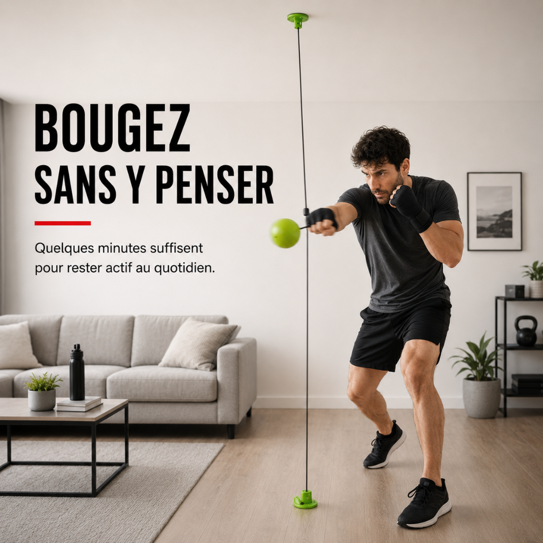 Balle Réflexe Suspendue – Sans Perçage MaisonDuBoxeur