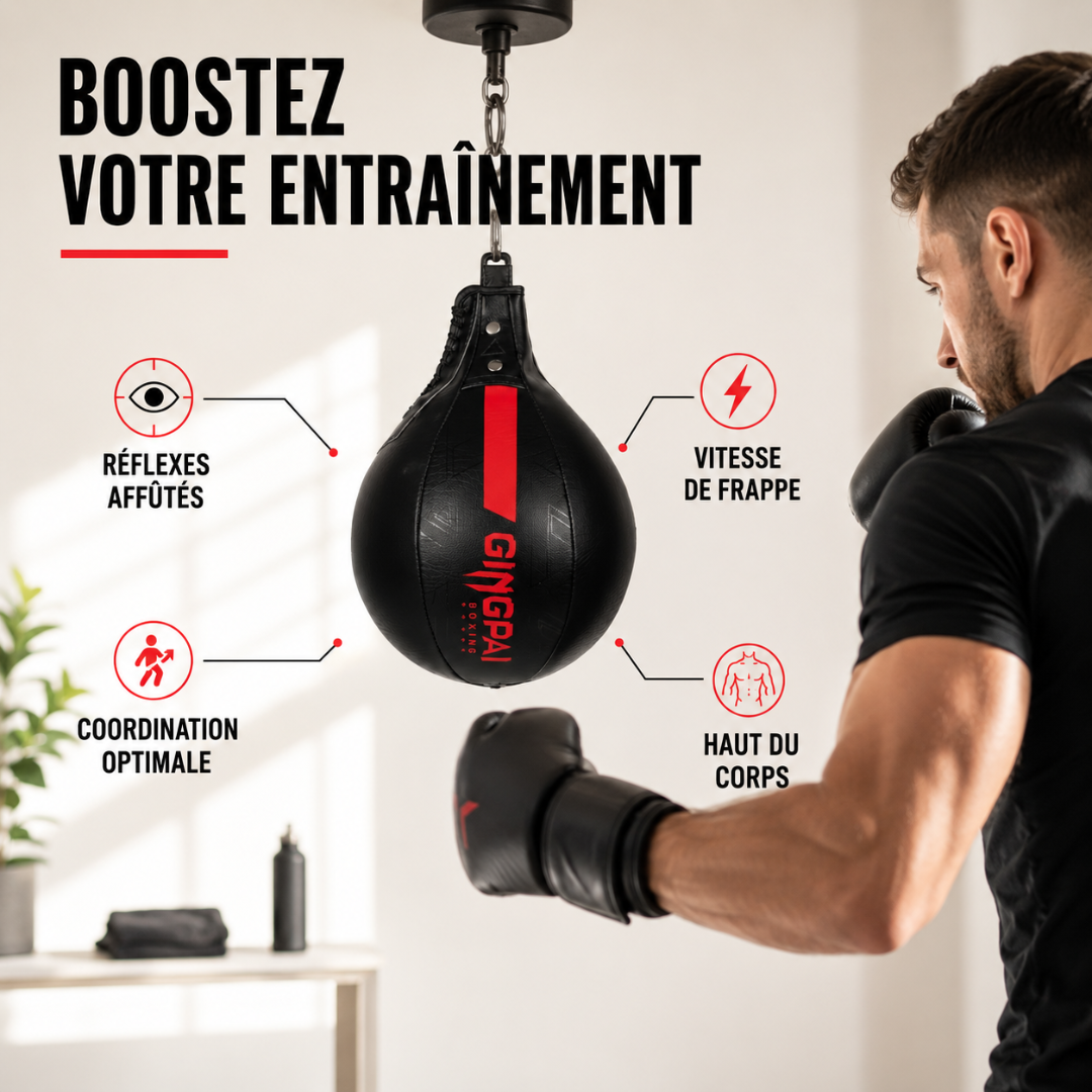 Poire de Vitesse Cuir PU Rebond Rapide MaisonDuBoxeur