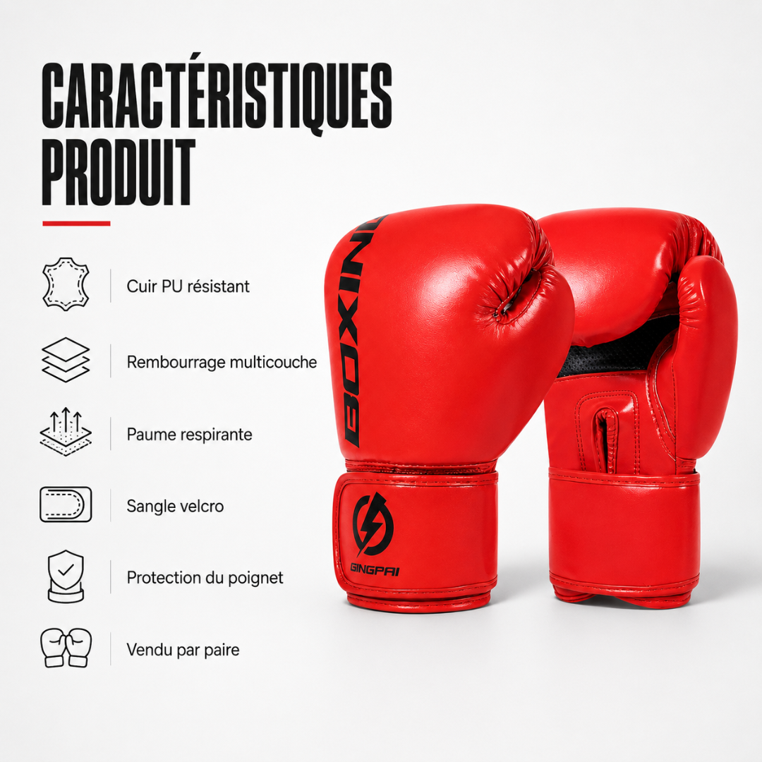 Gants de Boxe Cuir PU Premium MaisonDuBoxeur