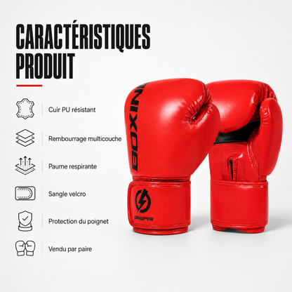 Gants de Boxe Cuir PU Premium MaisonDuBoxeur