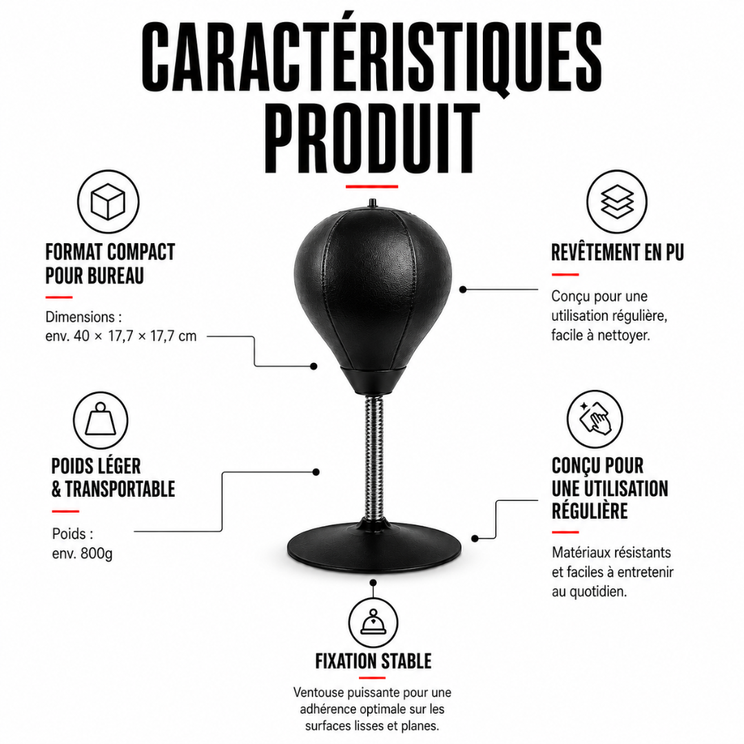 Punching Ball Bureau Cuir PU MaisonDuBoxeur