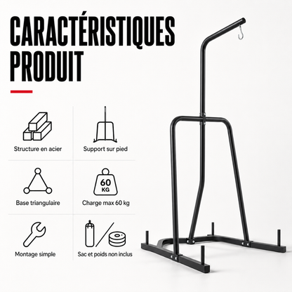 Support sur Pied Sac de Frappe Acier MaisonDuBoxeur