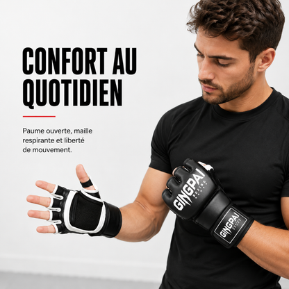 Gants MMA Demi-Doigts Cuir PU MaisonDuBoxeur