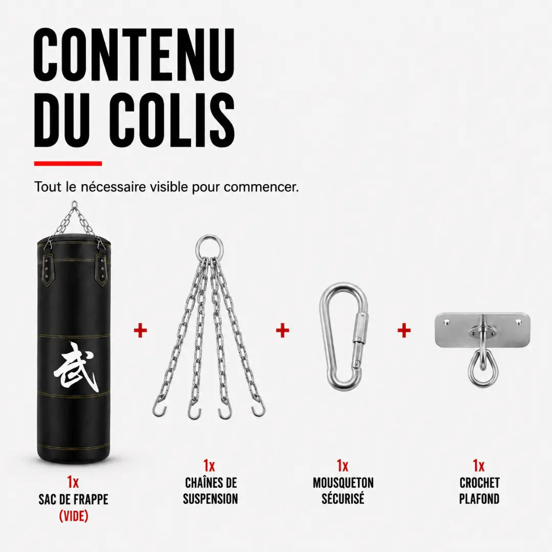 Sac de Frappe Cuir PU 100 cm MaisonDuBoxeur