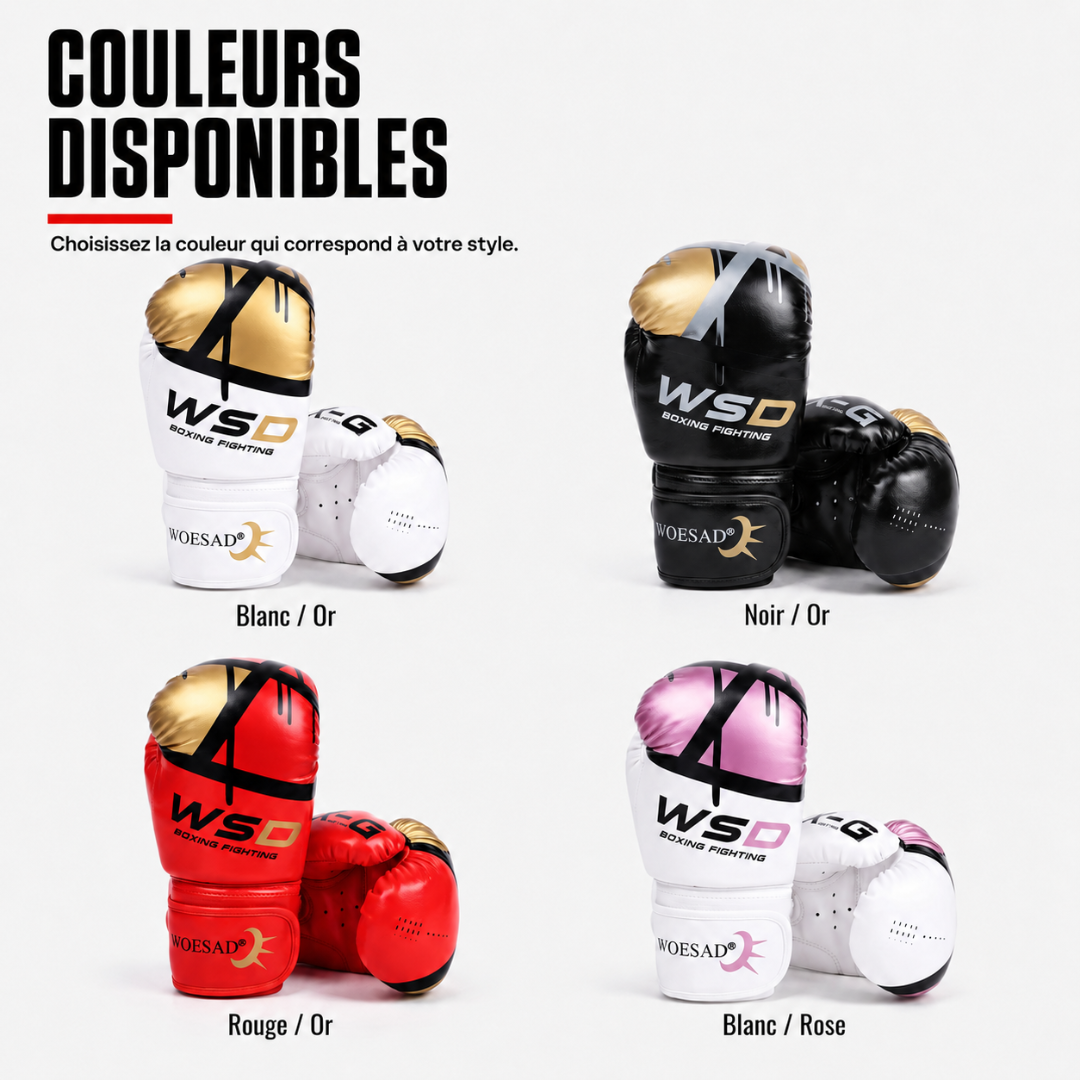 Gants de Boxe Kick Boxing Cuir PU MaisonDuBoxeur