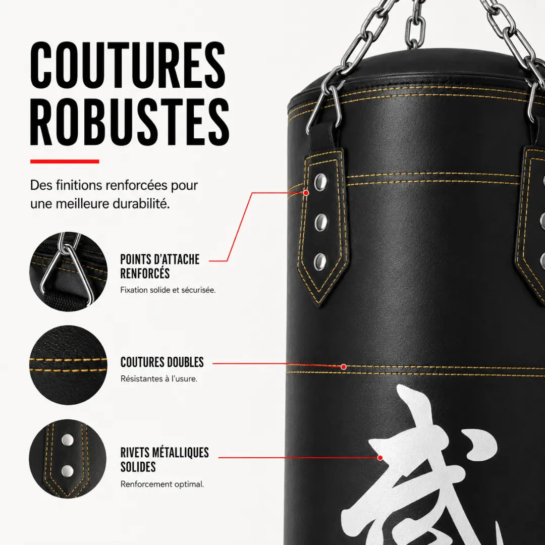Sac de Frappe Cuir PU 100 cm MaisonDuBoxeur