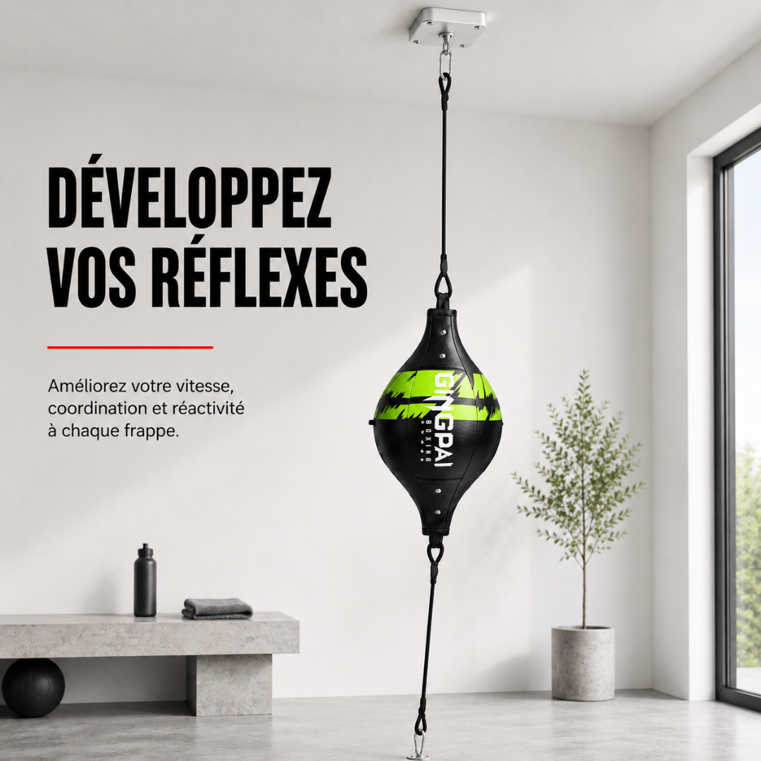 Ballon de Vitesse Ovale – Double Élastique MaisonDuBoxeur