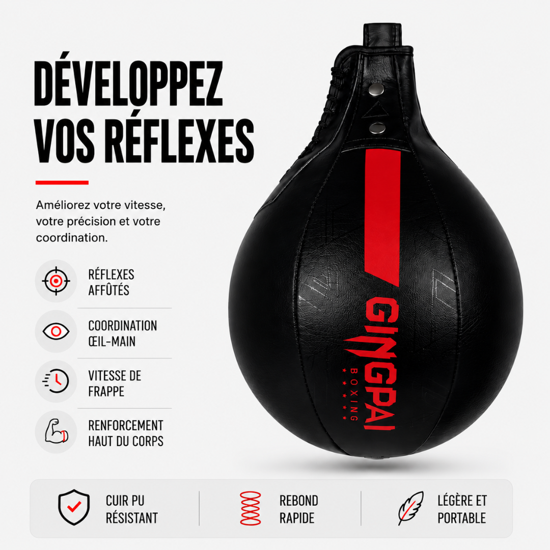 Poire de Vitesse Cuir PU Rebond Rapide MaisonDuBoxeur