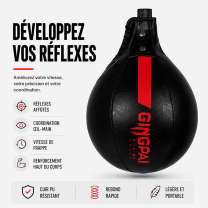 Poire de Vitesse Cuir PU Rebond Rapide MaisonDuBoxeur