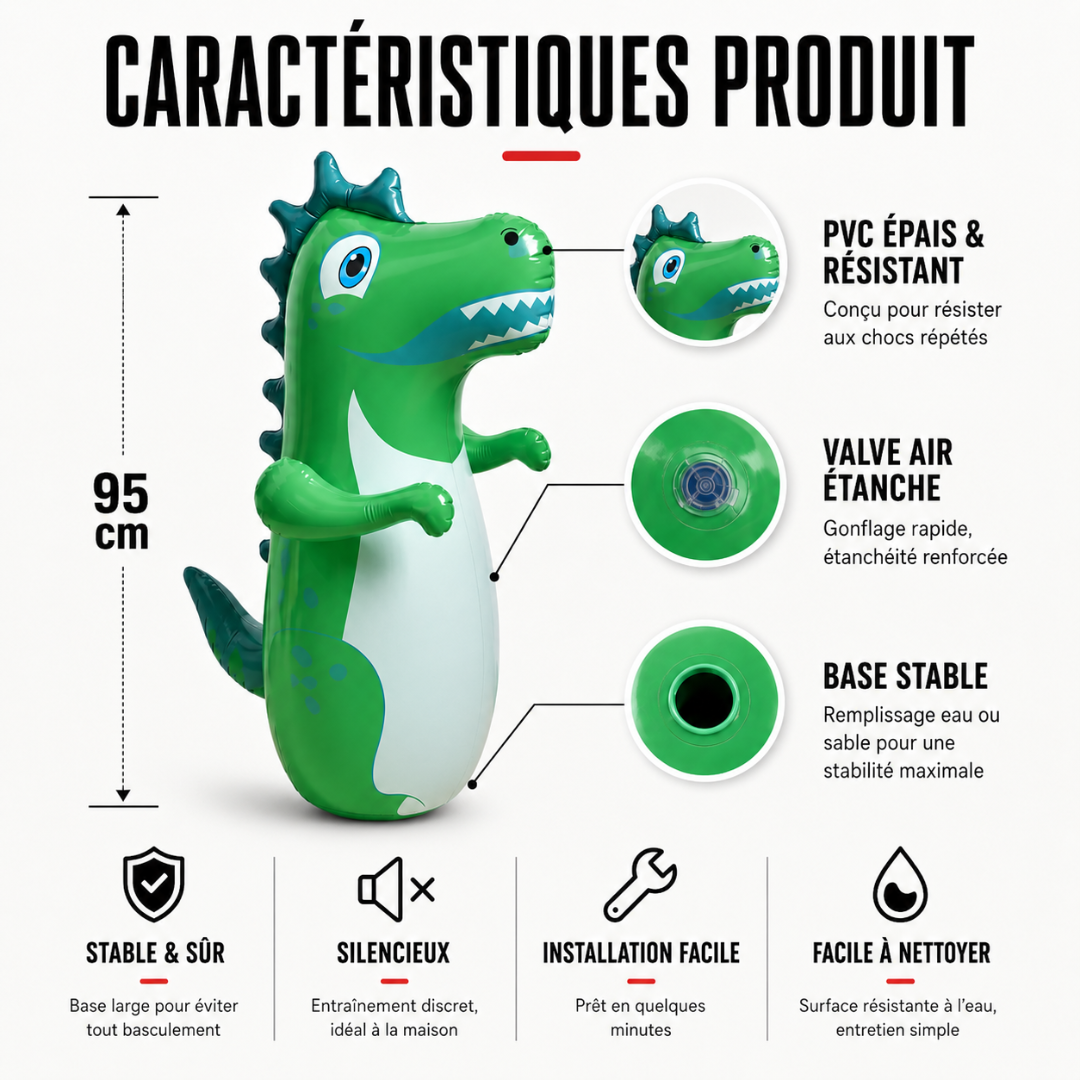 Punching Ball Gonflable Dinosaure MaisonDuBoxeur