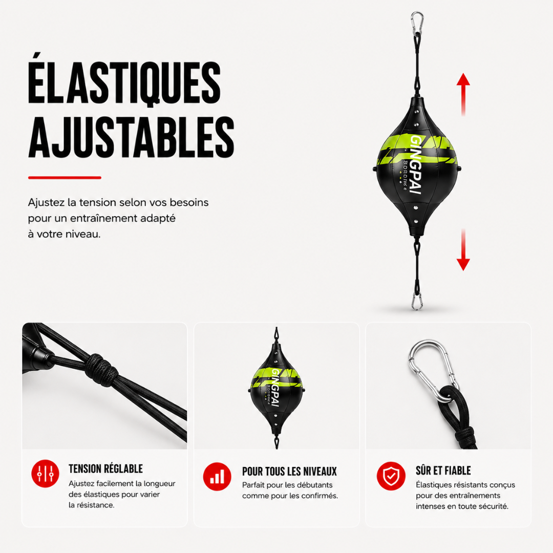 Ballon de Vitesse Ovale – Double Élastique MaisonDuBoxeur