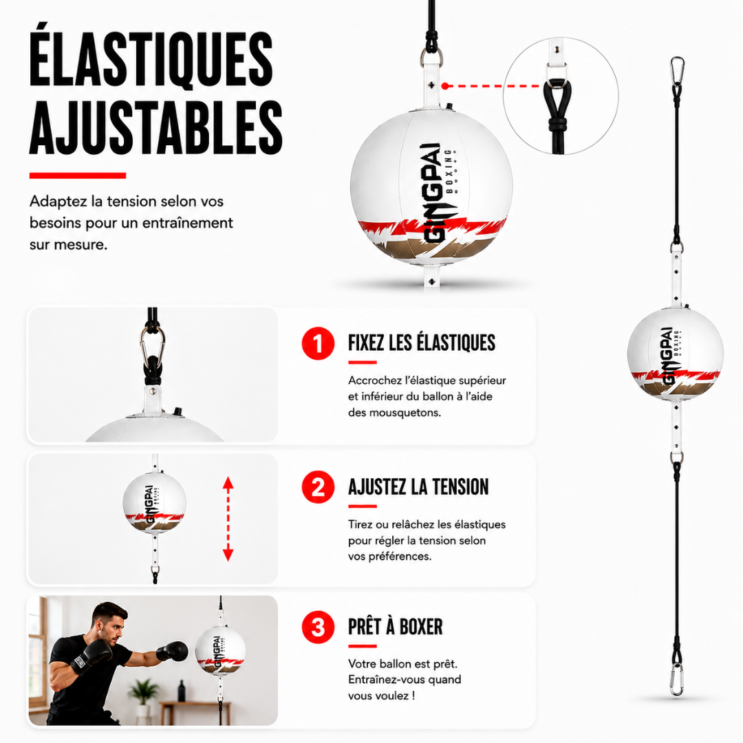 Ballon de Vitesse Rond – Double Élastique MaisonDuBoxeur