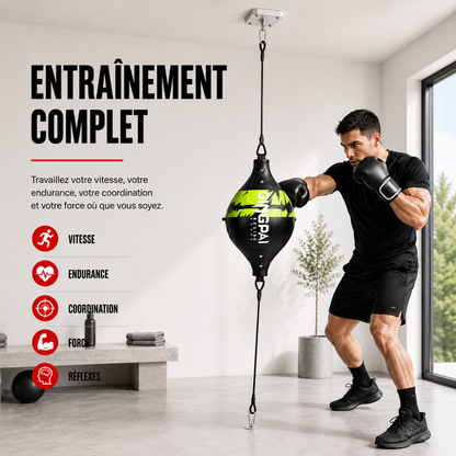 Ballon de Vitesse Ovale – Double Élastique MaisonDuBoxeur