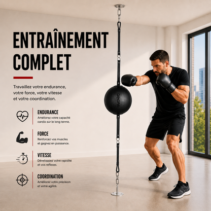 Balle de Vitesse Ronde Fixation Double MaisonDuBoxeur