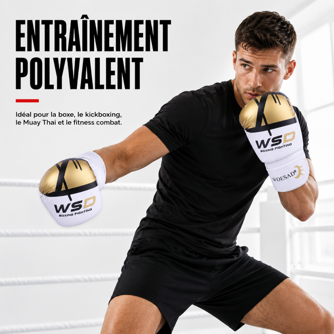 Gants de Boxe Kick Boxing Cuir PU MaisonDuBoxeur