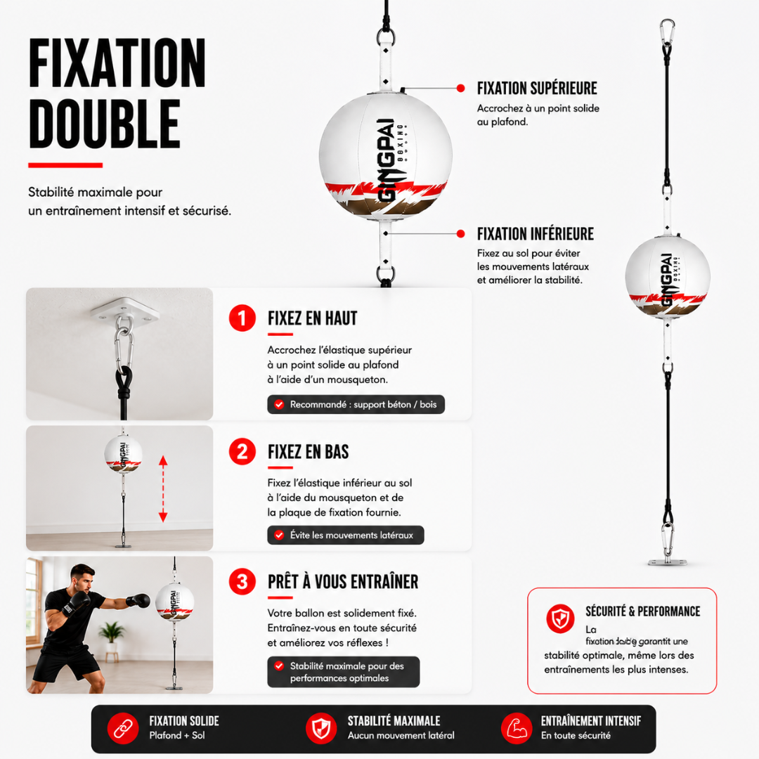 Ballon de Vitesse Rond – Double Élastique MaisonDuBoxeur