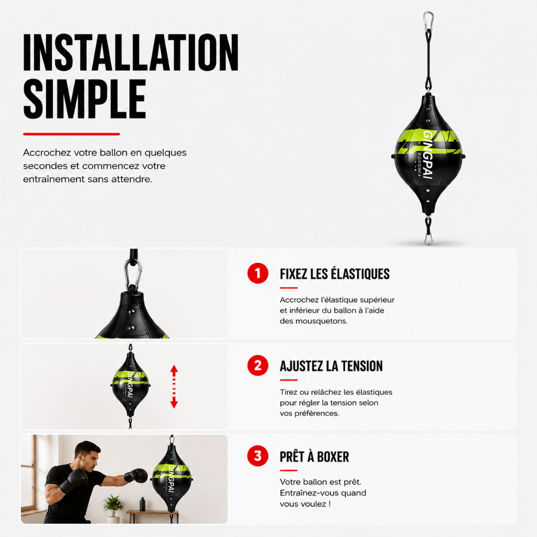 Ballon de Vitesse Ovale – Double Élastique MaisonDuBoxeur