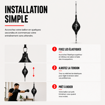 Balle de Vitesse Ovale Fixation Double MaisonDuBoxeur