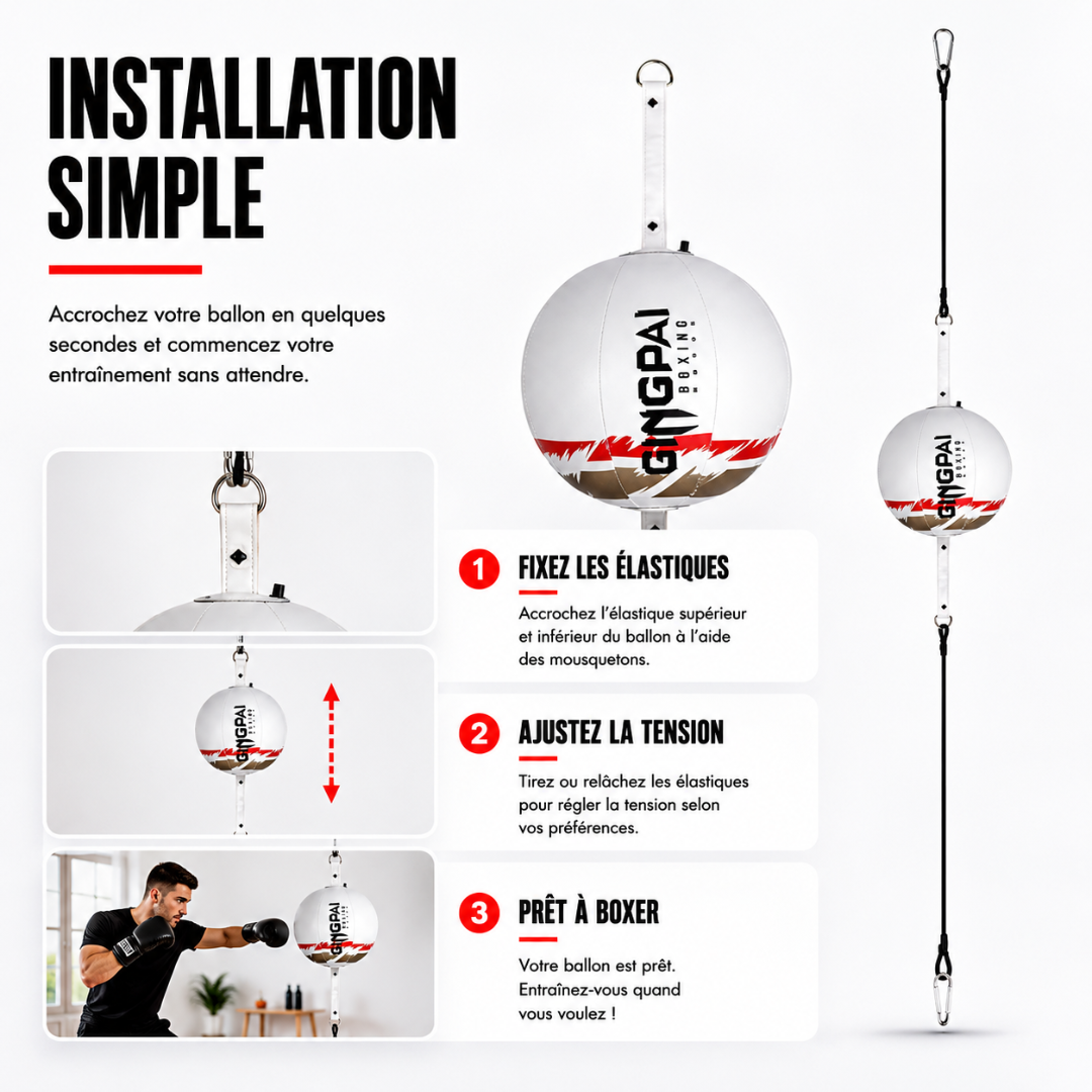 Ballon de Vitesse Rond – Double Élastique MaisonDuBoxeur