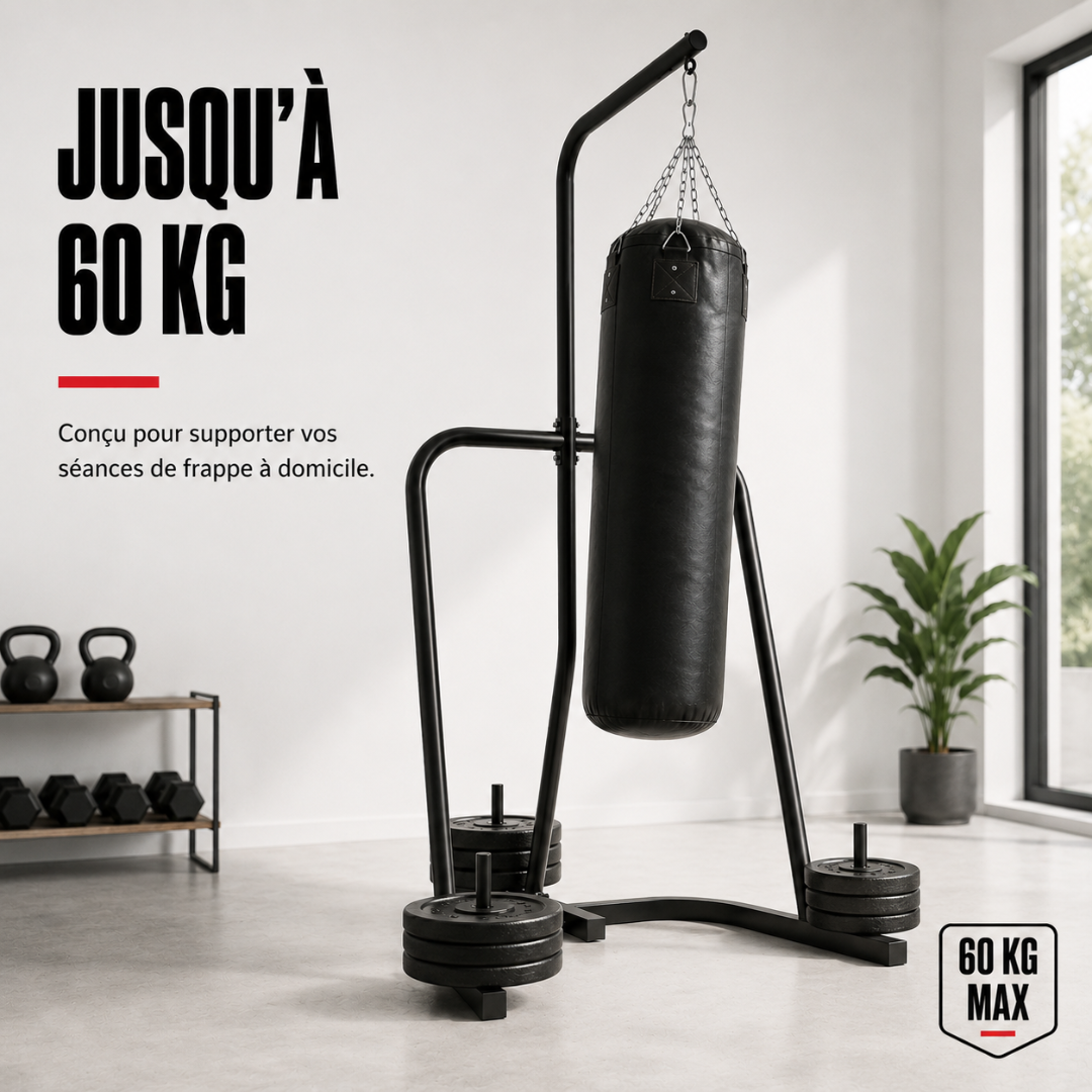 Support sur Pied Sac de Frappe Acier MaisonDuBoxeur