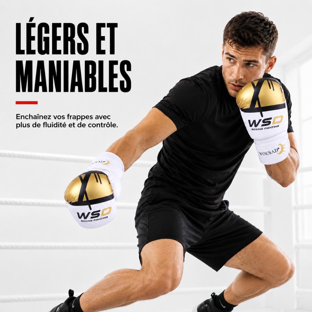 Gants de Boxe Kick Boxing Cuir PU MaisonDuBoxeur