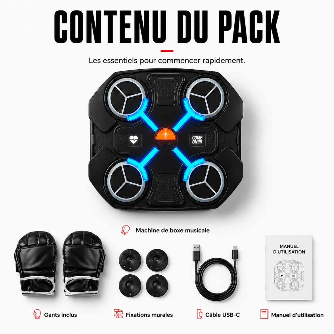 Machine de Boxe 4 Cibles LED MaisonDuBoxeur