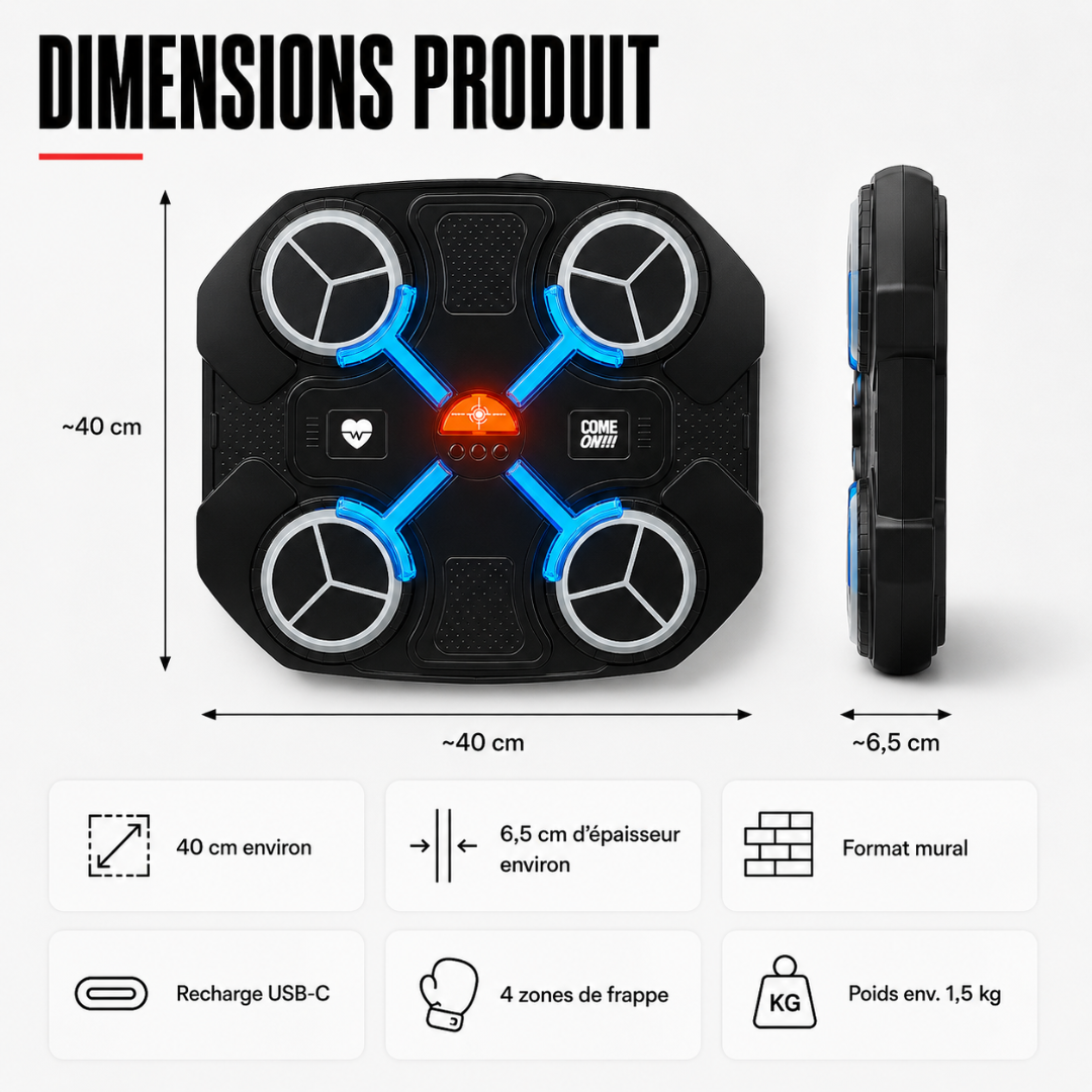 Machine de Boxe 4 Cibles LED MaisonDuBoxeur