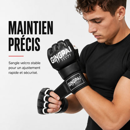 Gants MMA Demi-Doigts Cuir PU MaisonDuBoxeur