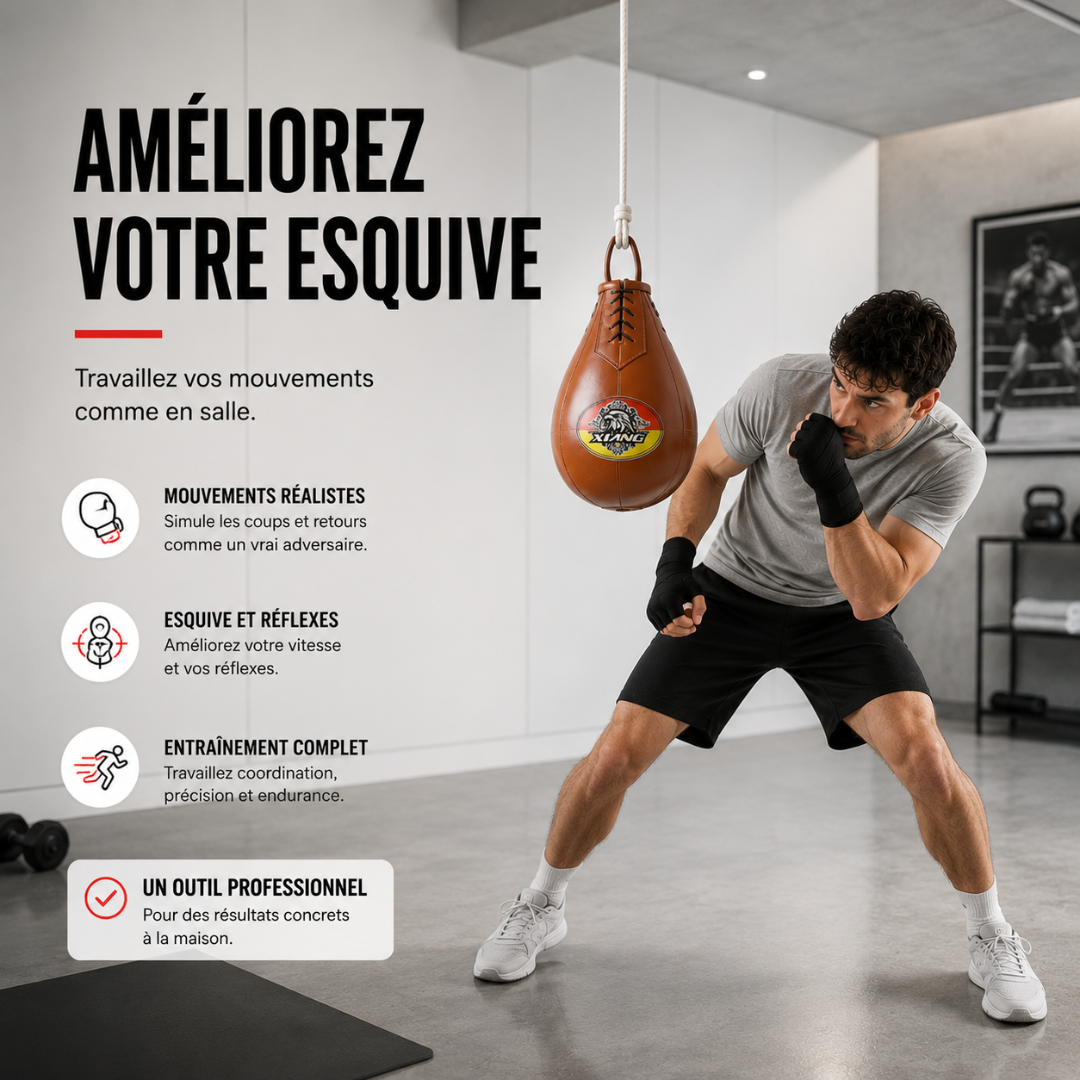 Poire de Vitesse Suspendue – Cuir Microfibre MaisonDuBoxeur