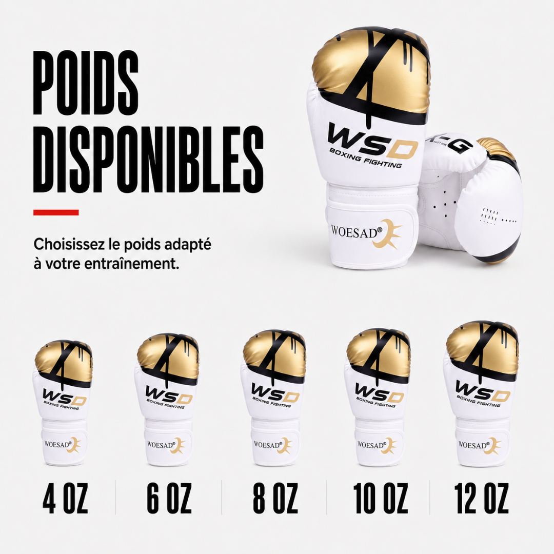 Gants de Boxe Kick Boxing Cuir PU MaisonDuBoxeur