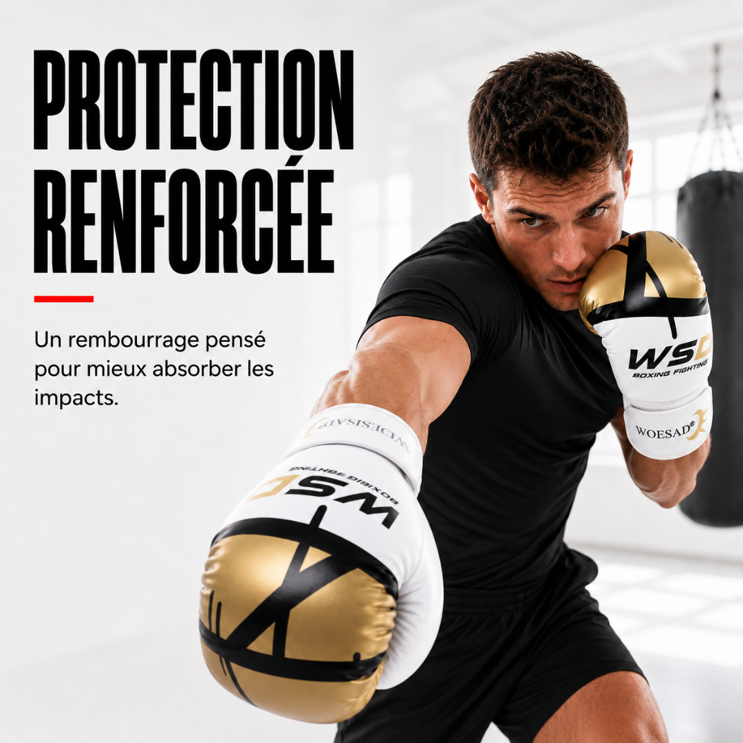 Gants de Boxe Kick Boxing Cuir PU MaisonDuBoxeur