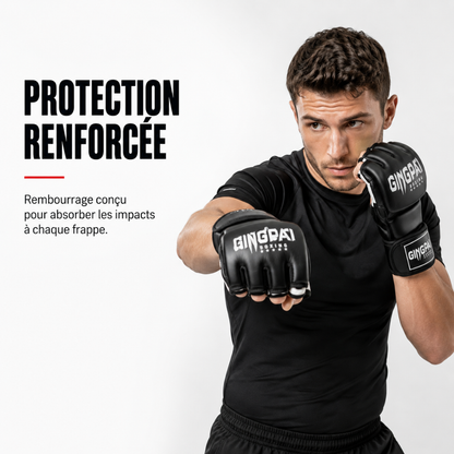 Gants MMA Demi-Doigts Cuir PU MaisonDuBoxeur