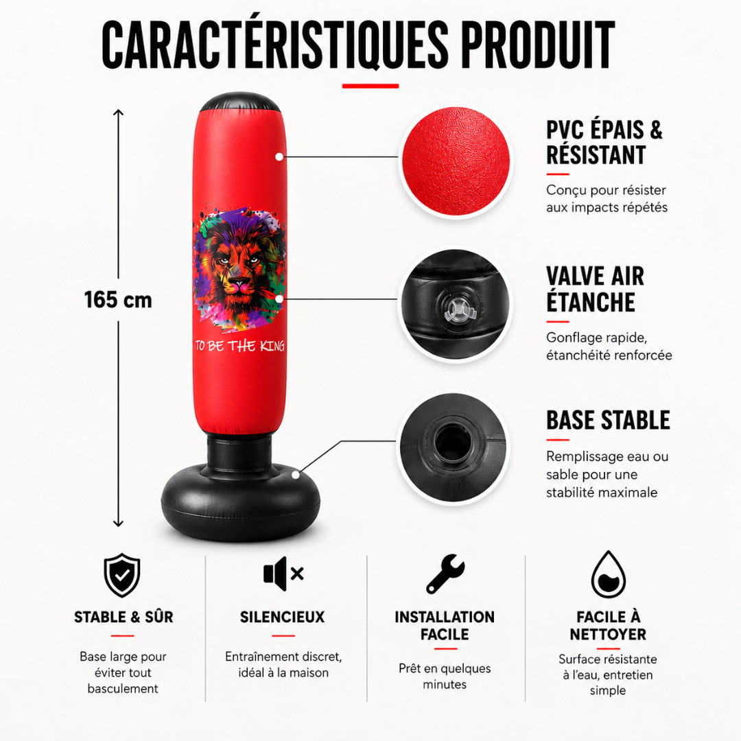 Punching Ball Gonflable Junior Lion 165 cm MaisonDuBoxeur