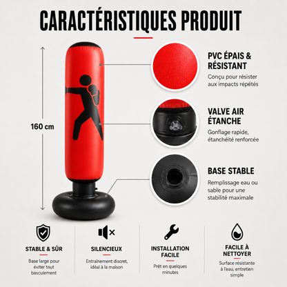 Punching Ball Gonflable 160 cm – 4 Coloris MaisonDuBoxeur