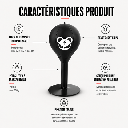 Punching Ball Bureau Ninja Panda MaisonDuBoxeur